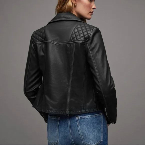 ALLSAINTS Cargo Distressed Leather Biker Jacket - Picture 7 of 11